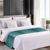 Smile Sunflower Bed Runner Scarf Turquoise Abstract Indian Pattern Bedding Scarf Decorative Bed Runners Cover for Home Bedroom Hotel Wedding Room Bed Scarf for Foot of Bed Twin 71x20in view 4