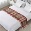 Bed Runner Scarf Fall Farmhouse Retro Brick Red Beige Plaid Buffalo Bedding Scarf Decorative Bed Runners Cover for Home Bedroom Hotel Wedding Room Bed Scarf for Foot of Bed King 102x20in view 2