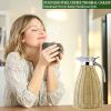 1.5l/51oz Stainless Steel Coffee Thermal Carafe, 12-Hour Heat & 24-Hour Cold Retention, Woven Rattan Body, Insulated Coffee Thermos Carafe view 2