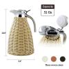 1.5l/51oz Stainless Steel Coffee Thermal Carafe, 12-Hour Heat & 24-Hour Cold Retention, Woven Rattan Body, Insulated Coffee Thermos Carafe view 3