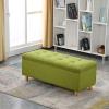 YBLANDRV Storage Bench for Entryway, Shoe Changing Stool, Shoe Bench with Storage, Multifunctional Storage Bench, Linen Upholstered Bedroom Bench, Bench Equipped with Solid Wood Legs (B 90x40x40CM) view 1