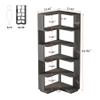 Tribesigns 6-Tier Corner Bookshelf, 64.9 Inches Tall Corner Bookcase with Anti-Drop Panel, Modern Freestanding Shelf Display Rack Storage Organizer for Home Office, Living Room, Grey view 2