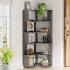 Tribesigns 6-Tier Corner Bookshelf, 64.9 Inches Tall Corner Bookcase with Anti-Drop Panel, Modern Freestanding Shelf Display Rack Storage Organizer for Home Office, Living Room, Grey view 3