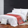 Smile Sunflower Bed Runner Scarf Silver Snowflake Red Background Christmas Bedding Scarf Decorative Bed Runners Cover for Home Bedroom Hotel Wedding Room Bed Scarf for Foot of Bed Full 83x20in view 3
