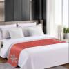 Smile Sunflower Bed Runner Scarf Silver Snowflake Red Background Christmas Bedding Scarf Decorative Bed Runners Cover for Home Bedroom Hotel Wedding Room Bed Scarf for Foot of Bed Full 83x20in view 4