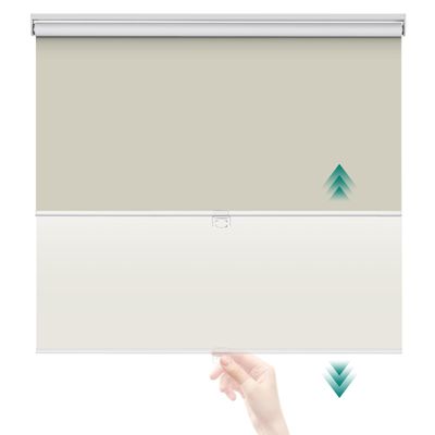 Sulugood,Spring Roller Shades for Window,Blackout Blinds & Shades,Thermal Insulated Fabric,Cordless Systems Pull Down Window Shades,UV Protection,Beige,35" W x 36" H