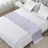 Bed Runner Scarf Flower Spring Simple Hand Painted Plant Lavender Purple Bedding Scarf Decorative Bed Runners Cover for Home Bedroom Hotel Wedding Room Bed Scarf for Foot of Bed Full 83x20in view 2