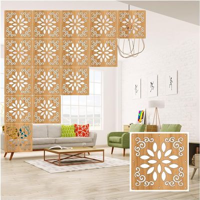 WAHHWF Hanging Room Divider Panels, Waterproof Wood Plastic Partitions Panel with All Accessories, DIY Home Bedroom Hotel Office Decoration Screen, 5mm Thick (Color : Natural, Size : 90Pcs)