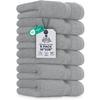 DAN RIVER 6-Pack Premium Hand Towels (16x28 Inches) - 100% Cotton, Ultra Soft, Lightweight, Highly Absorbent Towels for Bathroom, Spa, Gym, Salon, Hotel, and Travel - Silver view 1