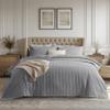 Bedsure Quilts Queen Size - Grey Bedspread Queen Size & Lightweight Comforter, Modern Coverlet with Clover Pattern, Ultra Soft All-Season Bedding, 90 x 96 Inches view 1