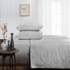 Olympic Queen Sheets Set - 100% Egyptian Cotton 66"x80" Bunk Bed Sheets for Rv Campers & Travel Trailers - 400TC Fits Upto 15 Inch Deep Pocket 4 Piece Campers Bed Sheets - Light Grey Solid. view 2