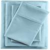 Three Quarter Sheets Set - 100% Egyptian Cotton 48"x75" Bunk Bed Sheets for Rv Campers & Travel Trailers - 400TC Fits Upto 15 Inch Deep Pocket 4 Piece Campers Bed Sheets - Light Blue Solid. view 1