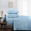 Three Quarter Sheets Set - 100% Egyptian Cotton 48"x75" Bunk Bed Sheets for Rv Campers & Travel Trailers - 400TC Fits Upto 15 Inch Deep Pocket 4 Piece Campers Bed Sheets - Light Blue Solid. view 2