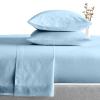 Three Quarter Sheets Set - 100% Egyptian Cotton 48"x75" Bunk Bed Sheets for Rv Campers & Travel Trailers - 400TC Fits Upto 15 Inch Deep Pocket 4 Piece Campers Bed Sheets - Light Blue Solid. view 3