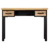 GOLINPEILO Rustic Writing Computer Desk with Drawers, Home Office Desk Writing Study Table PC Desk Workstation for Bedroom, 43.3"x19.6"x29.9" Solid Mango Wood view 2