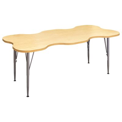 Tot Mate My Place Large Rectangular Kids Activity Table, Adjustable Height 21" to 30", Laminated Wood Desk for Classroom, Ready-to-Assemble, Maple 60" W x 30" D