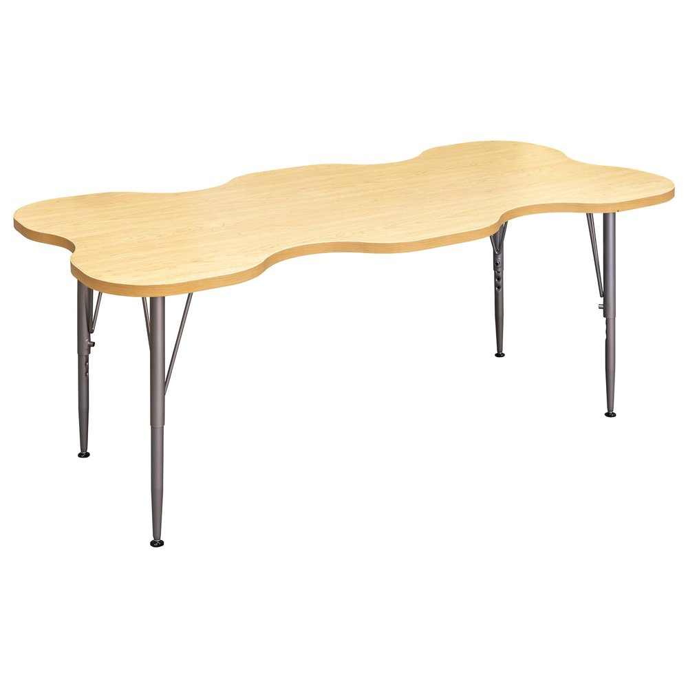 Tot Mate My Place Large Rectangular Kids Activity Table, Adjustable Height 21" to 30", Laminated Wood Desk for Classroom, Ready-to-Assemble, Maple 60" W x 30" D