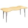 Tot Mate My Place Large Rectangular Kids Activity Table, Adjustable Height 21" to 30", Laminated Wood Desk for Classroom, Ready-to-Assemble, Maple 60" W x 30" D view 1