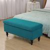 Stretch Rectangle Ottoman Cover With Lid, Storage Ottoman Bench Slipcovers Folding Storage Footstool Cover Rectangle Footrest Cover Pouffe Covers Removable Furniture Protectors ( Color : Peacock Blue view 3