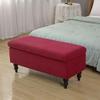 Stretch Rectangle Ottoman Cover With Lid, Storage Ottoman Bench Slipcovers Folding Storage Footstool Cover Rectangle Footrest Cover Pouffe Covers Removable Furniture Protectors ( Color : Dark Red , Si view 3