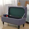Stretch Rectangle Ottoman Cover With Lid, Storage Ottoman Bench Slipcovers Folding Storage Footstool Cover Rectangle Footrest Cover Pouffe Covers Removable Furniture Protectors ( Color : Dark Grey , S view 1
