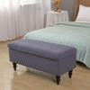 Stretch Rectangle Ottoman Cover With Lid, Storage Ottoman Bench Slipcovers Folding Storage Footstool Cover Rectangle Footrest Cover Pouffe Covers Removable Furniture Protectors ( Color : Dark Grey , S view 3