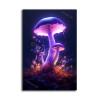 YOTQUULKI Abstract Plant Purple Blue Mushroom Poster Canvas Print Artwork for Living Room Wall Decor and Home Decor 12.00"x18.00" Wooden Framed view 1