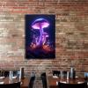 YOTQUULKI Abstract Plant Purple Blue Mushroom Poster Canvas Print Artwork for Living Room Wall Decor and Home Decor 12.00"x18.00" Wooden Framed view 4
