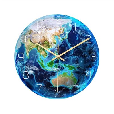 HASMI Clock for Living Room Map Wall Clock Luminous Wall Decoration Clock Living Room Hanging Creative Digital Clock Luxurious and Silent Clock Wall Clock Large (Color : D)