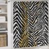 ZGDPBYF Zebra Cheetah 3 Piece Bath Mats Abstract Blackwhite Stripe Wave Waterproof Non Slip Bath Mat Set, Washable Rug for Bathroom,-3-Piece Set view 2