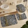 ZGDPBYF Zebra Cheetah 3 Piece Bath Mats Abstract Blackwhite Stripe Wave Waterproof Non Slip Bath Mat Set, Washable Rug for Bathroom,-3-Piece Set view 3