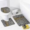 ZGDPBYF Zebra Cheetah 3 Piece Bath Mats Abstract Blackwhite Stripe Wave Waterproof Non Slip Bath Mat Set, Washable Rug for Bathroom,-3-Piece Set view 4