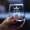 Bevvee Bunco Queen Stemless Wine Glass - Bunco Decor and Bunco Gifts for Women - Large 17 Oz Glasses view 3