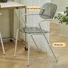 Ergonomic Transparent Office Chair, Home Acrylic Clear Computer Seat Chair, Mid Back and Chrome Frame, for Kitchen Dining Home Office, Easy to Assemble ( Color : Blue-Green , Size : 47*50*85cm ) view 4