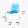 Transparent Chair Set of 2, Water Ripple Design Modern Dining Side Chair, Clear Lounge Seat, with Metal Legs, for Kitchen, Living Dining Room (Color : Clear, Size : 47 * 53 * 80.5cm) view 3