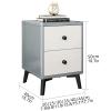7.9/9.8/11.8/13.8/15.7/17.7 in Width Wood Nightstand with 2 Drawers Bedside Tables Modern Night Table for Bedroom Night Stand (Color : Gray-B, Size : 15.7 * 15.7 * 19.7IN) view 2