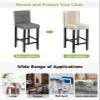 Anzona Khaki Stripe Bar Stool Cover Set of 6, Beige Farmhouse Simple Line Stretch Bar Chair Cover, Removable Washable Pub Counter Stool Chair Slipcover for Kitchen Dining Room Pub Cafe view 3