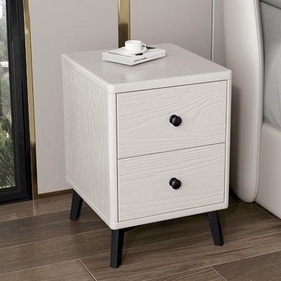 7.9/9.8/11.8/13.8/15.7/17.7 in Width Wood Nightstand with 2 Drawers Bedside Tables Modern Night Table for Bedroom Night Stand (Color : White-B, Size : 15.7 * 15.7 * 19.7IN)