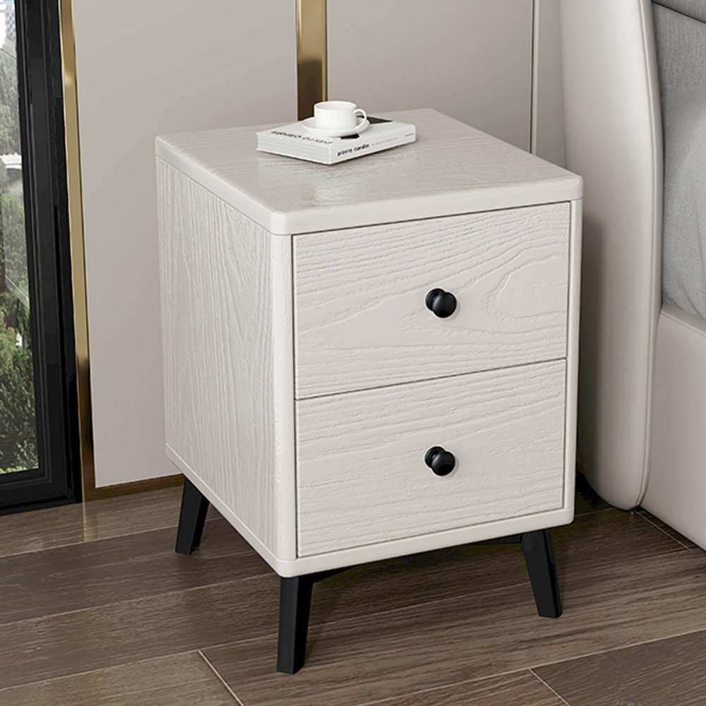 7.9/9.8/11.8/13.8/15.7/17.7 in Width Wood Nightstand with 2 Drawers Bedside Tables Modern Night Table for Bedroom Night Stand (Color : White-B, Size : 15.7 * 15.7 * 19.7IN)