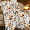 Chicken Floral Blanket Rooster Hen Printed Decor Throw Blanket Warm Soft Plush Lightweight Fleece Flannel Winter Blanket Farm Gifts for Girls Women Farmer Lover Boys Baby Kids Couch Bedding 60"X80" view 1