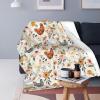 Chicken Floral Blanket Rooster Hen Printed Decor Throw Blanket Warm Soft Plush Lightweight Fleece Flannel Winter Blanket Farm Gifts for Girls Women Farmer Lover Boys Baby Kids Couch Bedding 60"X80" view 3