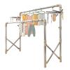 Extendable Clothing Dryer Rack, Stainless Steel Laundry Drying Rack, Foldable Portable Space Saving Clothes Drying Rack, Movable Drying Rack With 4 Castors, With Sock Tray Holder ( Color : Without cas view 1