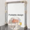 Extendable Clothing Dryer Rack, Stainless Steel Laundry Drying Rack, Foldable Portable Space Saving Clothes Drying Rack, Movable Drying Rack With 4 Castors, With Sock Tray Holder ( Color : Without cas view 3