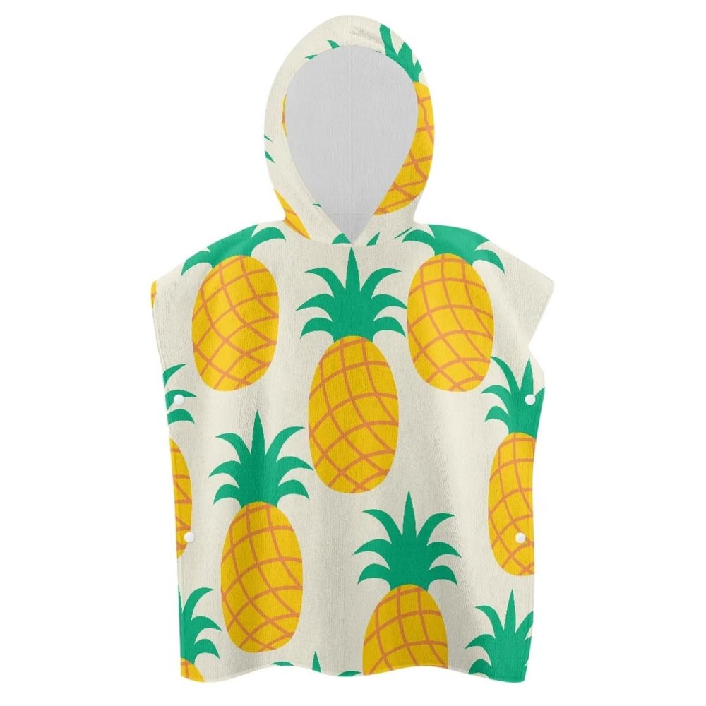 Mintulipy Hooded Bath Towel Poncho for Babies Toddler Infant Ultra Absorbent Pineapple Kids Hooded Beach Bath Towel Bathroom Beach Swim Supplies