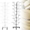 7-Tier Hats Display Rack, Portable Hat& Cap Display Rack Storage Rotating Support 35 Hats, Free Standing Metal Floor Caps Headwear Rack,Adjustable Display Tower with Wheel view 2