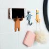 TIWABI Cartoon Animal Hook Tail Bending Repeated use Seamless Hook Magic Sticky Hook PVC Soft Glue Hook view 2
