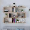 KWOKING Modern Engineered Wood Wall Unit - Open Book Shelf, Cherry Wood, 39.4" L x 5.9" W x 31.5" H view 3