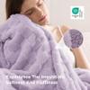Bedsure GentleSoft Lavender Fog Throw Blanket for Couch - Checkered Fleece Blankets Gifts for Women Men Girls, Cute Soft Cozy Throw for Bedroom Home Decor Gifts, 50x60 Inches view 4