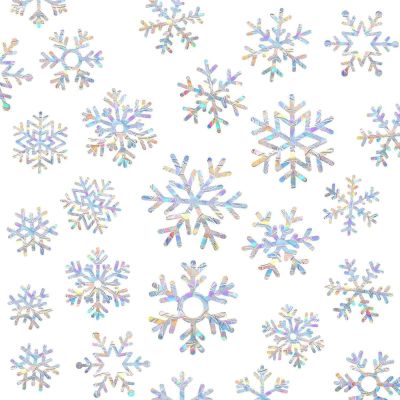 Christmas Snowflake Window Clings for Glass Windows Static Cling Snow Window Decals Anti-Collision Winter Window Stickers for Bird Strikes Vinyl Stickers Suncatcher Rainbow Stickers