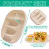 50-Pack Disposable Taco Plates for 2 Tacos & 2 Sides - For Most 4-6 IN Small Hard Shells - Biodegradable Cornstarch Holder Plates - Microwave Safe - Ideal for Fiesta, Bar, Party view 2